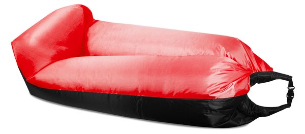 Aga Nafukovací vak LAZY BAG 230x70 cm Čierny/Červený