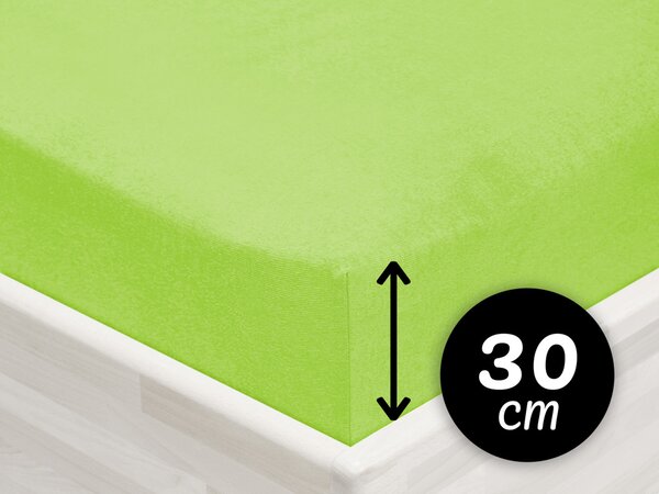 Jersey napínacie prestieradlo na vysoký matrac JR-019 Žiarivo zelené 200 x 200 - výška 30 cm