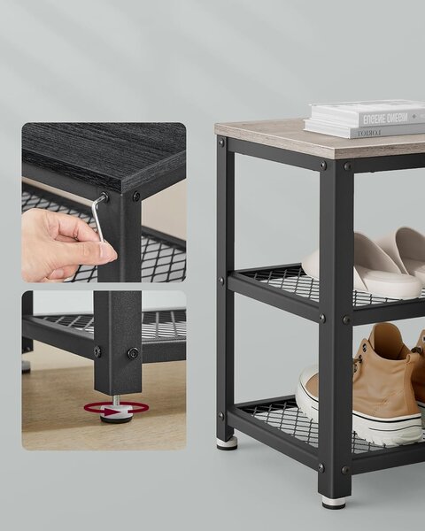 SONGMICS Botník VASAGLE Leggy 100 cm černý/šedý
