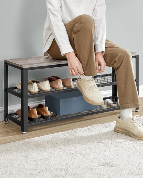 SONGMICS Botník VASAGLE Leggy 100 cm černý/šedý