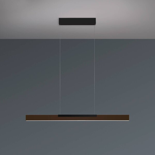 LED závesné svietidlo Bopp Nano 2.0, dĺžka 100 cm, bronzová/čierna, Hnedá / staromosadz, Obývacia izba / jedáleň, Hliník, Moderný, Závesné svietidlo