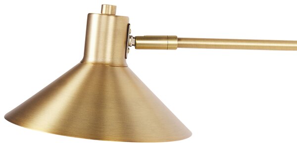 Nástenná lampa zlatá kovová oceľová s 2 tienidlami nastaviteľné ramená moderná industriálna obývacia izba spálňa