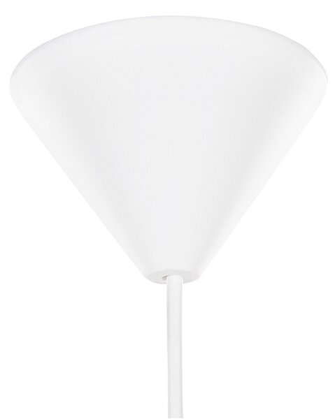 Závesná lampa biela a sivá látkové bubnové tienidlo so vzorom listov 1 stropné svetlo