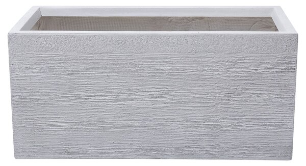 Kvetináč biely zmes hliny a vlákien 80 x 37 x 38 cm obdĺžnikový tvar moderný štýl interiér exteriér