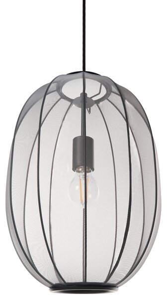 Závesná lampa čierna nylon látkové tienidlo osvetlenie moderný štýl obývacia izba