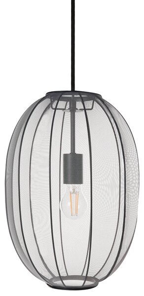 Závesná lampa čierna nylon látkové tienidlo osvetlenie moderný štýl obývacia izba