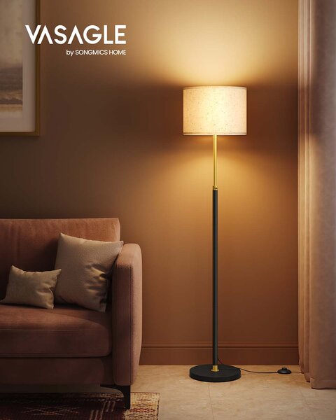 SONGMICS Výškově nastavitelná stojací lampa Vasagle Eupho zlatá/černá