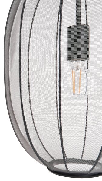 Závesná lampa čierna nylon látkové tienidlo osvetlenie moderný štýl obývacia izba