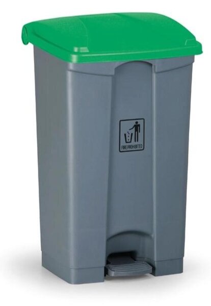Nášľapný viacúčelový kôš na odpadky 87 l, 480 x 360 x 820 mm, zelená