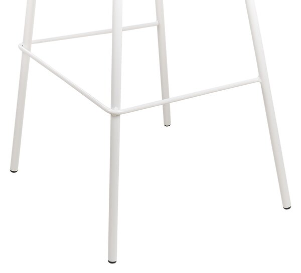 Sada 4 barových stoličiek biela syntetický materiál 90 cm plastové sedadlo kovové nohy moderný štýl kuchyňa jedáleň