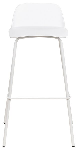 Sada 4 barových stoličiek biela syntetický materiál 90 cm plastové sedadlo kovové nohy moderný štýl kuchyňa jedáleň