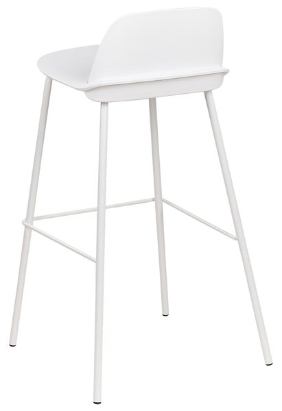 Sada 4 barových stoličiek biela syntetický materiál 90 cm plastové sedadlo kovové nohy moderný štýl kuchyňa jedáleň