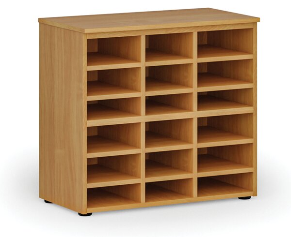 Triediaci regál PRIMO WOOD, 800 x 420 x 740 mm, 18 priehradok, buk