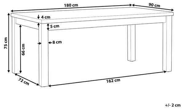 Záhradný jedálenský stôl sivá svetlé akáciové drevo 180 x 90 cm betónová doska 8-miestny industriálny štýl interiér exteriér