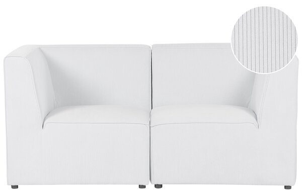 Modulárna 2-miestna pohovka krémová biela menčestrová moderný dizajn minimalistický štýl