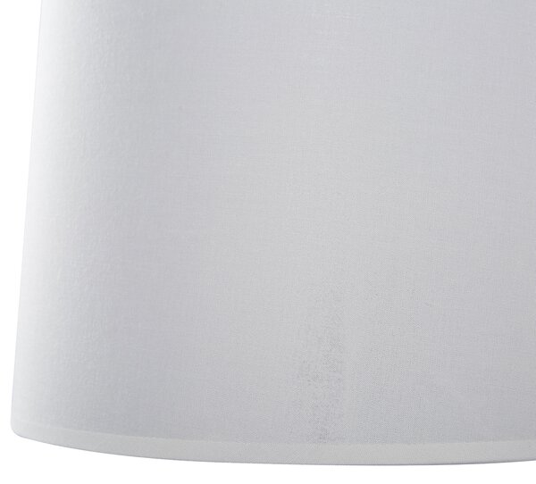 Závesná lampa biela a strieborná kovová 2 textilné tienidlá minimalistický dizajn osvetlenie do interiéru