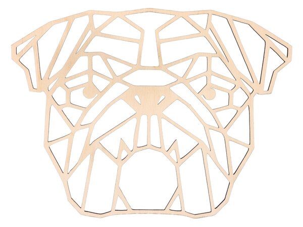 ČistéDrevo Drevený geometrický obraz - Anglický buldog 30 cm