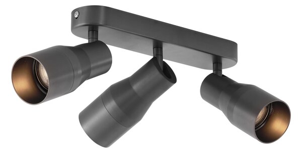 Zaoblené stropné bodové svetlo tmavosivé GU10 50 mm 3-svetlo - Stanley