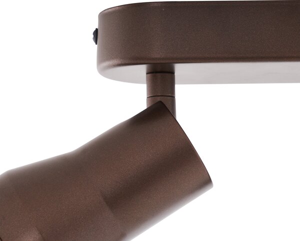 Zaoblené stropné bodové svetlo tmavá bronz GU10 50 mm 3-svetlo - Stanley