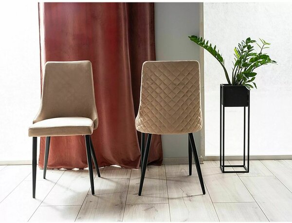 Signal Jedálenská stolička PIANO B VELVET čierna konštrukcia/béžová BLUVEL 28