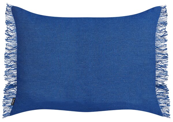 Sada 2 dekoratívnych vankúšov námornícka modrá bavlnené obliečky 35 x 50 cm so strapcami