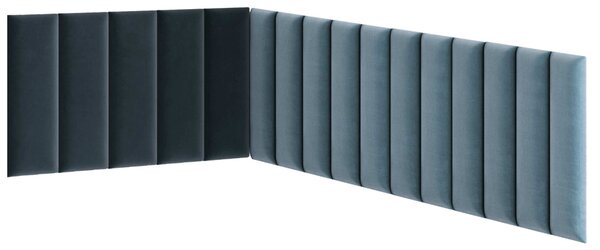 Čalúnený nástenný panel QUADRATTA 20x50 cm, modrý Farba: Modrá