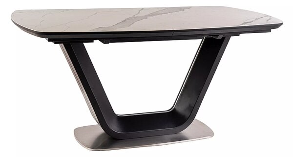 Signal ARMANI CERAMIC jedálenský stôl BIELY MRAMOROVÝ EFEKT / MAT ČIERNA 160(220)X90