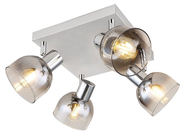 Rabalux 3250 prisadené stropné svietidlo Tarien 4x40W | E14 - chróm, dymová