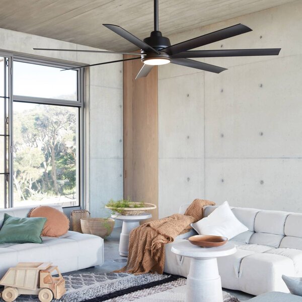 Beacon Lighting Stropný ventilátor s osvetlením Atlanta, čierny, tichý, Čierna, Obývacia izba / jedáleň, Plast, Moderný