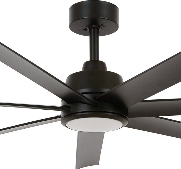 Beacon Lighting Stropný ventilátor s osvetlením Atlanta, čierny, tichý, Čierna, Obývacia izba / jedáleň, Plast, Moderný