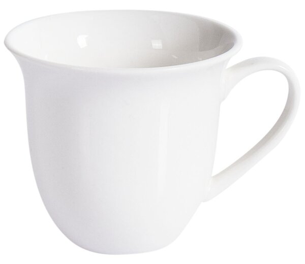 Sada 4 šálok s podšálkami biela porcelán kaolín lesklá povrchová úprava pre 4 osoby šálky na čaj klasický dizajn kuchyňa jedáleň