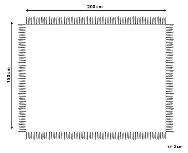 Bavlnená prikrývka hnedá 150 x 200 cm deka na posteľ so strapcami klasický dizajn spálňa