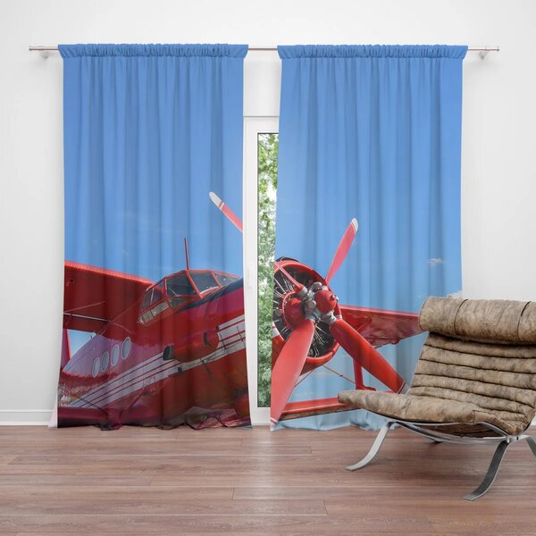 Sablio Záves Červené lietadlo: 2ks 140x250cm