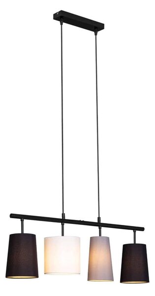 Brilo - Luster na lankách 4xE27/40W/230V čierna/šedá/biela
