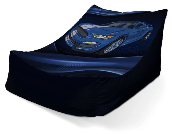Sablio Sedací vak Lounge Mustang Modré pozadie s pruhmi - 80 x 95 x 50 cm