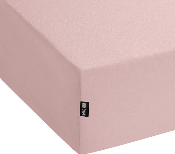 Napínacia posteľná plachta ružová bavlnená 200 x 200 cm klasické prestieradlo s elastickým okrajom spálňa