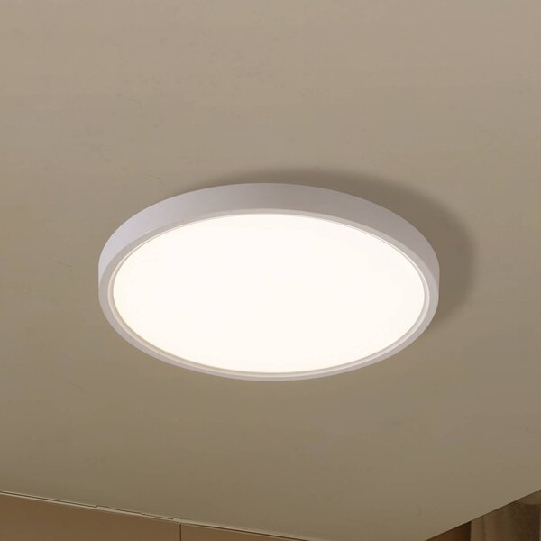 Lindby Smart stropné LED svetlo Deika, Ø 30 cm, biele, Tuya, Biela / opálová, Obývacia izba / jedáleň, Plast, Moderný, Závesné svietidlo
