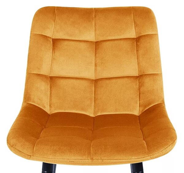 Signal CHIC H-2 VELVET polobarová jedálenská stolička, ČIERNY RÁM / CURRY BLUVEL 68