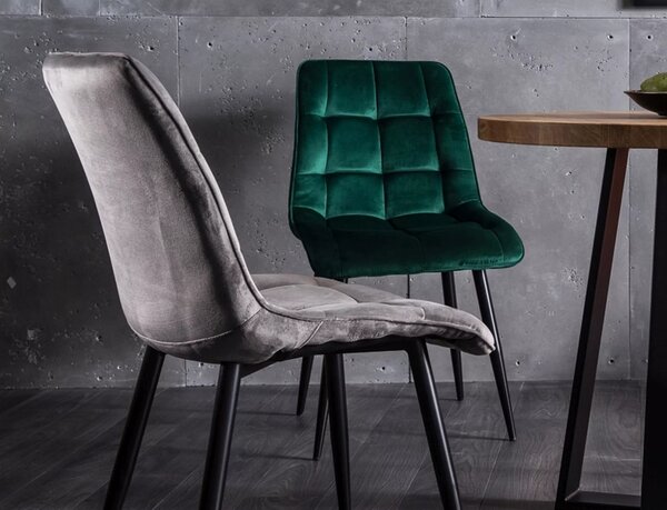 Signal CHIC VELVET jedálenská stolička, ČIERNY RÁM/ZELENÝ BLUVEL 78