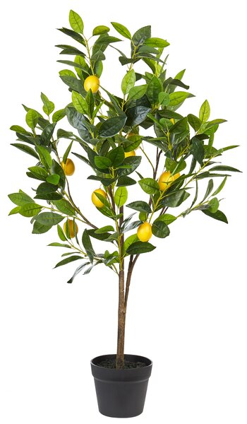 Umelá rastlina v kvetináči citrónovník citrus zelená a čierna syntetický materiál 105 cm dekorácie doplnky interiér