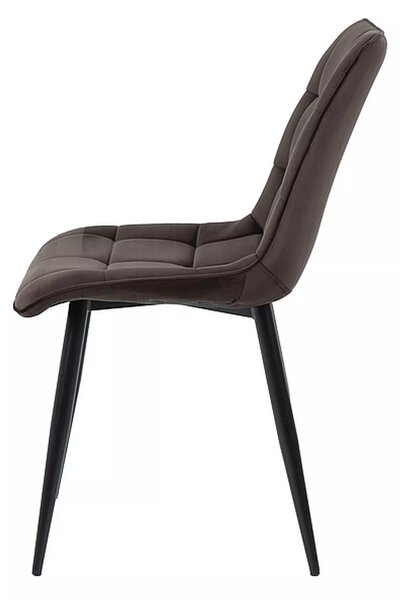 Signal CHIC VELVET jedálenská stolička ČIERNY RÁM / HNEDÁ BLUVEL 48