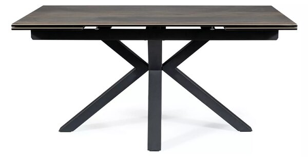 Signal Jedálenský stôl COLUMBUS CERAMIC HNEDÝ DREVENÝ EFEKT/ČIERNA 160(240)X90