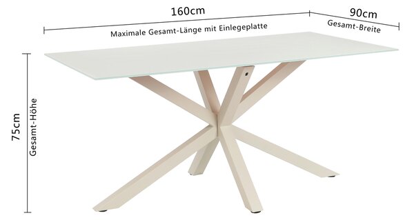 JEDÁLENSKÝ STÔL, kašmírová, 160/90/75,5 cm P & B - Stoly, Online Only