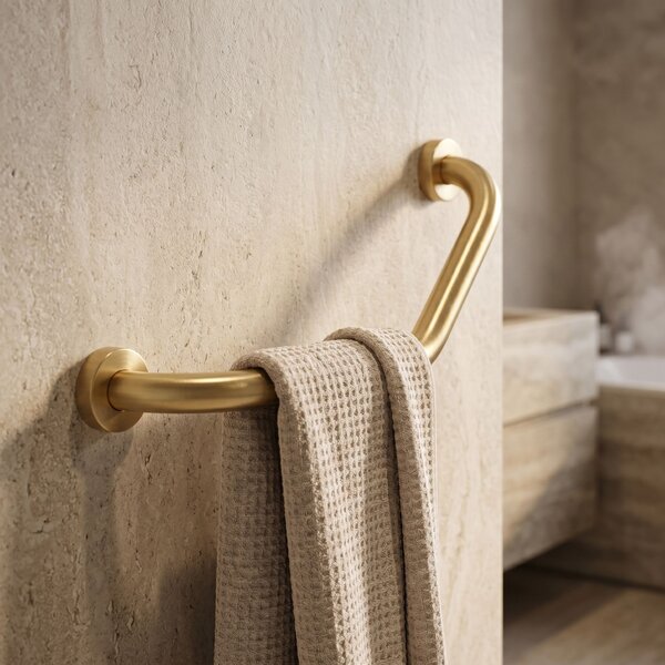 Kúpeľňové rohové madlo BRUSH GOLD