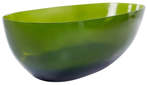 Voľne stojaca vaňa priehľadná zelená z materiálu solid surface 169 x 78 cm oválne pre jednu osobu moderný dizajn