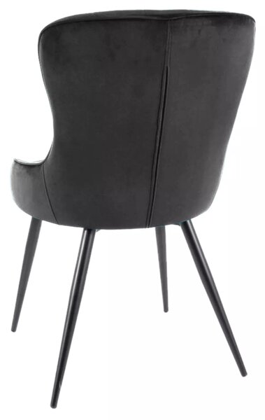 Signal LOTUS VELVET jedálenská stolička, ČIERNY RÁM/ČIERNY BLUVEL 19