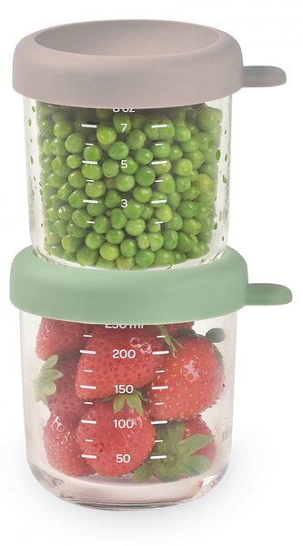 Tégliky na jedlo sklenené 2x 250 ml Green Grey