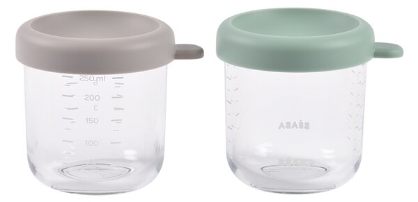 Tégliky na jedlo sklenené 2x 250 ml Green Grey