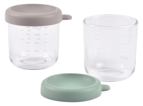 Tégliky na jedlo sklenené 2x 250 ml Green Grey