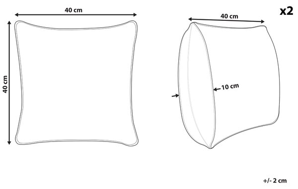 Sada 2 dekoratívnych vankúšov sivá bavlna geometrický vzor ​​45 x 45 cm minimalistický moderný štýl doplnky